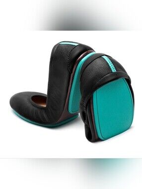 Tieks Women's Black Leather Ballet Flats Foldable Portable Classic Chic Sz 8